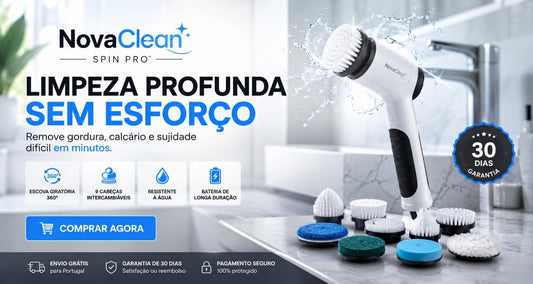 NovaClean Spin Pro™ | Escova Elétrica Sem Fios 9 em 1